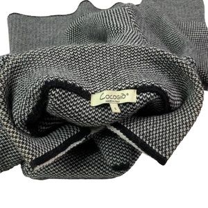 Cocogio Made in Italy Long Black White Cardigan Sweater Coat Sz L EUC